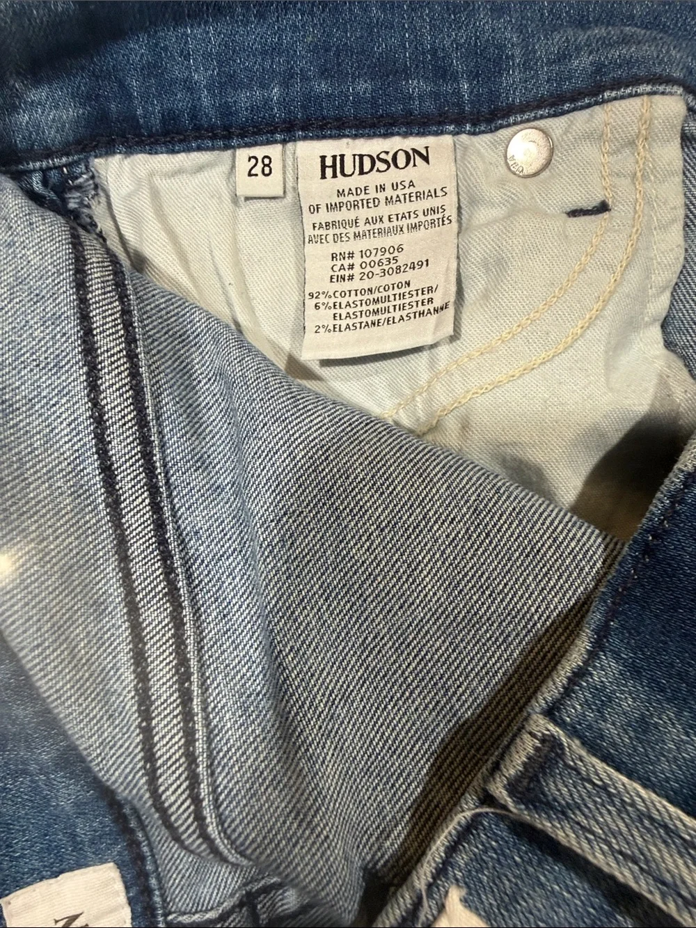 Hudson Jeans Tilda $215  Midrise Straight Leg Ankle Crop Side Seam Detail 28